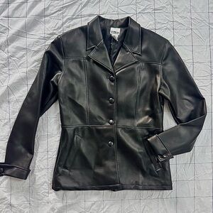 Vintage Xhilaration Faux Leather Button Up Jacket Size Medium